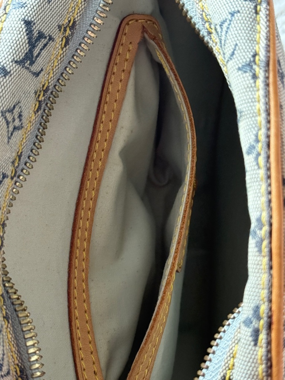 RARE LV Denim Canteen Style Crossbody in Beige and Tan with Gold Hardware - Picture 4 of 4